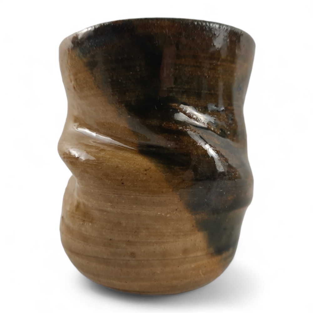Abstract Sculptural Stoneware Studio Pottery Hand Thrown Glazed Vase Mug Vessel